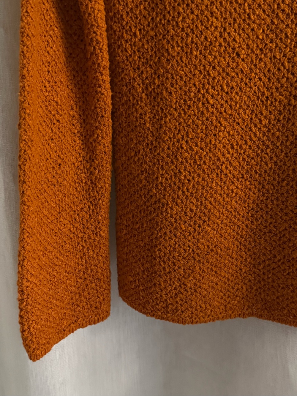 Eileen Fisher Sweater Small Burnt Orange Textured Cotton Italian Yarn Knit Fall - Picture 2 of 9